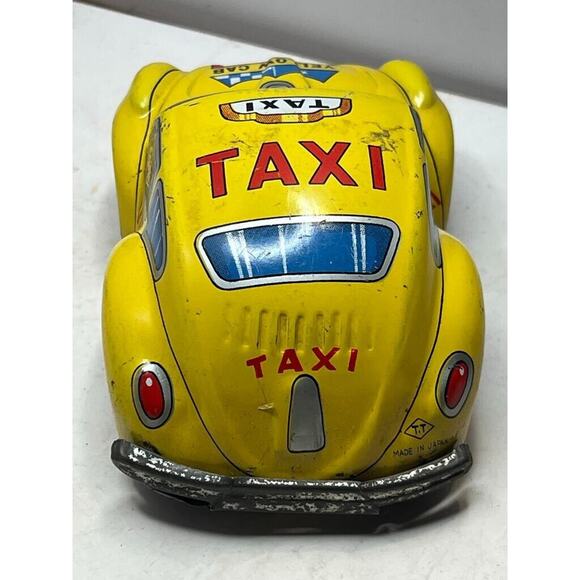 Vintage Tin Litho Made In Japan Taxi TT Takatoku Toys - Picture 4 of 5
